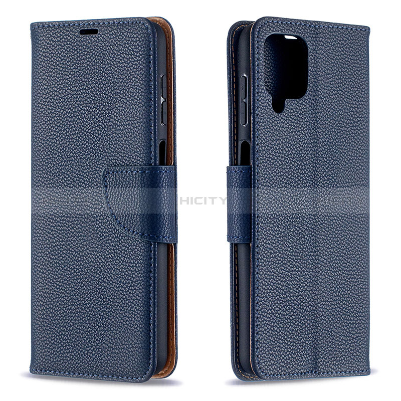 Coque Portefeuille Livre Cuir Etui Clapet B06F pour Samsung Galaxy A12 Nacho Bleu Plus