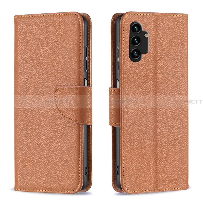 Coque Portefeuille Livre Cuir Etui Clapet B06F pour Samsung Galaxy A13 4G Marron Plus