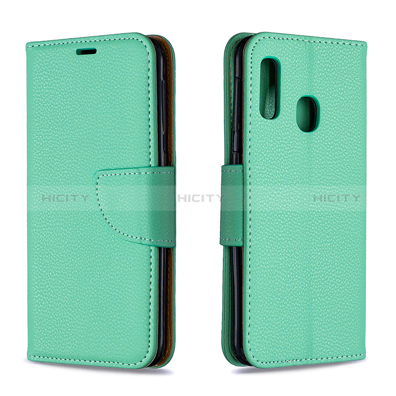 Coque Portefeuille Livre Cuir Etui Clapet B06F pour Samsung Galaxy A20e Vert Plus