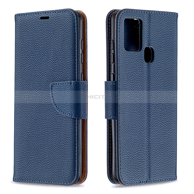 Coque Portefeuille Livre Cuir Etui Clapet B06F pour Samsung Galaxy A21s Bleu Plus