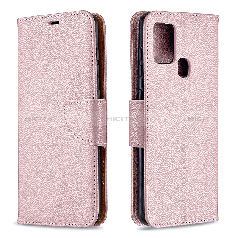 Coque Portefeuille Livre Cuir Etui Clapet B06F pour Samsung Galaxy A21s Or Rose Plus