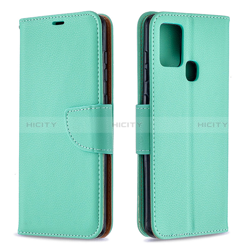 Coque Portefeuille Livre Cuir Etui Clapet B06F pour Samsung Galaxy A21s Vert Plus