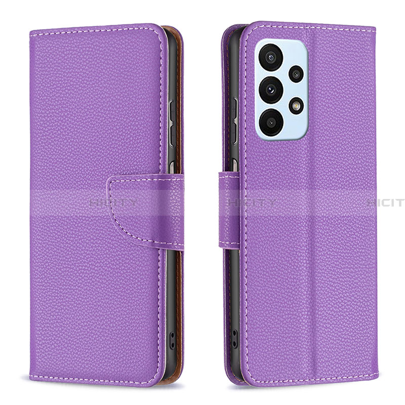 Coque Portefeuille Livre Cuir Etui Clapet B06F pour Samsung Galaxy A23 4G Violet Plus