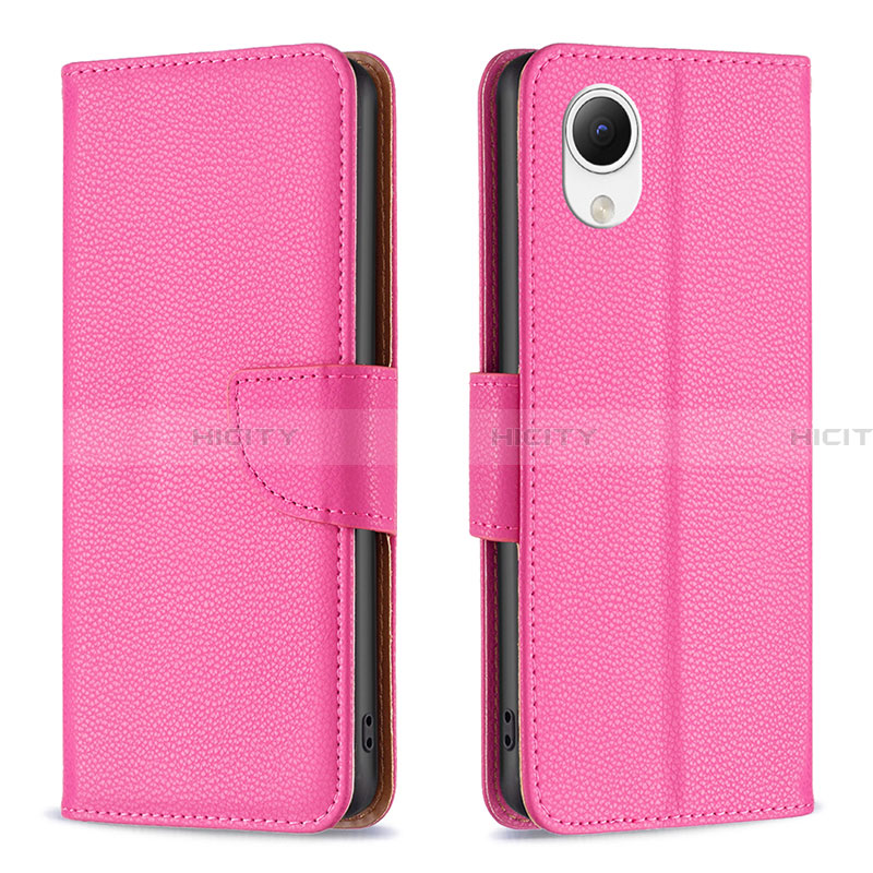 Coque Portefeuille Livre Cuir Etui Clapet B06F pour Samsung Galaxy A23 5G SC-56C Rose Rouge Plus