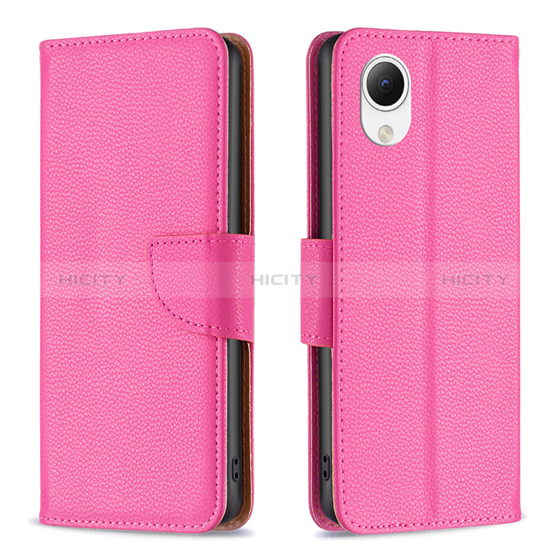 Coque Portefeuille Livre Cuir Etui Clapet B06F pour Samsung Galaxy A23e 5G Rose Rouge Plus