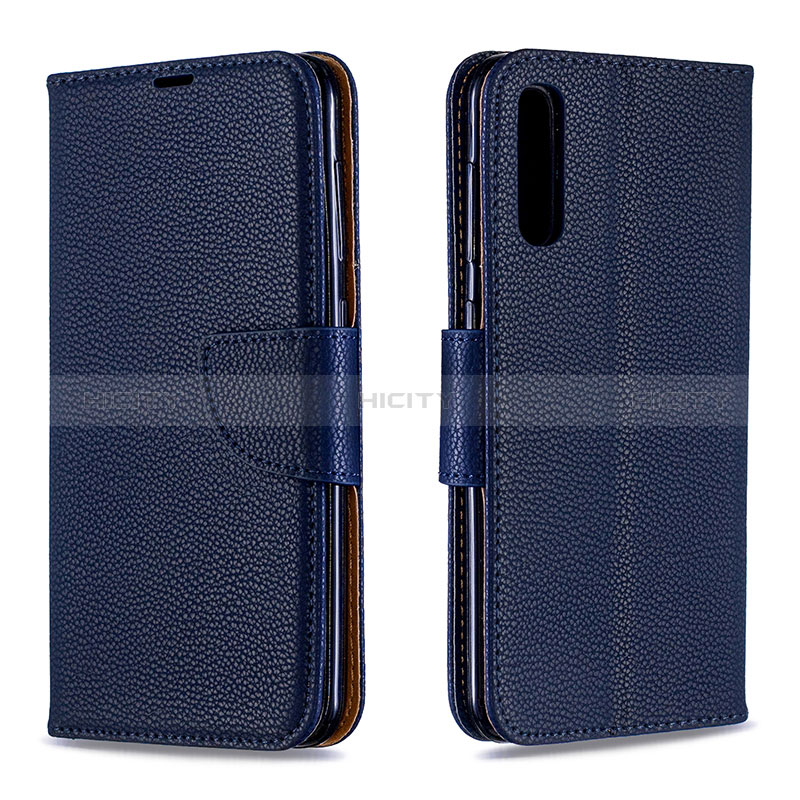 Coque Portefeuille Livre Cuir Etui Clapet B06F pour Samsung Galaxy A30S Bleu Plus