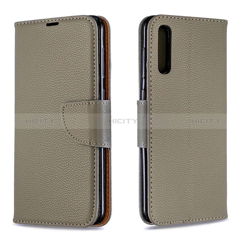 Coque Portefeuille Livre Cuir Etui Clapet B06F pour Samsung Galaxy A30S Gris Plus