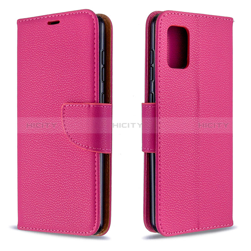 Coque Portefeuille Livre Cuir Etui Clapet B06F pour Samsung Galaxy A31 Rose Rouge Plus