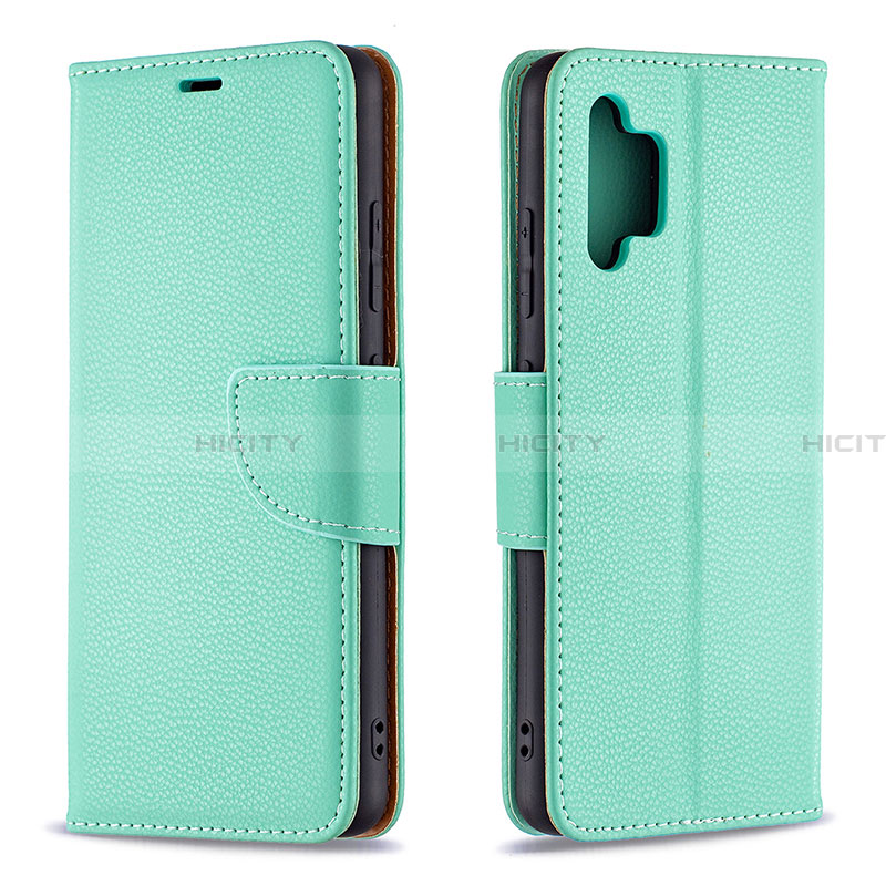 Coque Portefeuille Livre Cuir Etui Clapet B06F pour Samsung Galaxy A32 4G Vert Plus