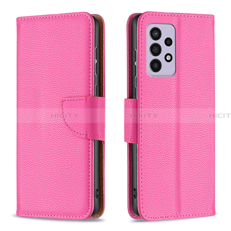 Coque Portefeuille Livre Cuir Etui Clapet B06F pour Samsung Galaxy A33 5G Rose Rouge Plus