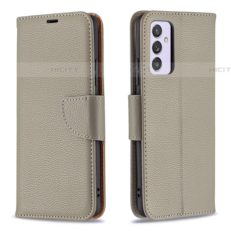 Coque Portefeuille Livre Cuir Etui Clapet B06F pour Samsung Galaxy A34 5G Gris Plus