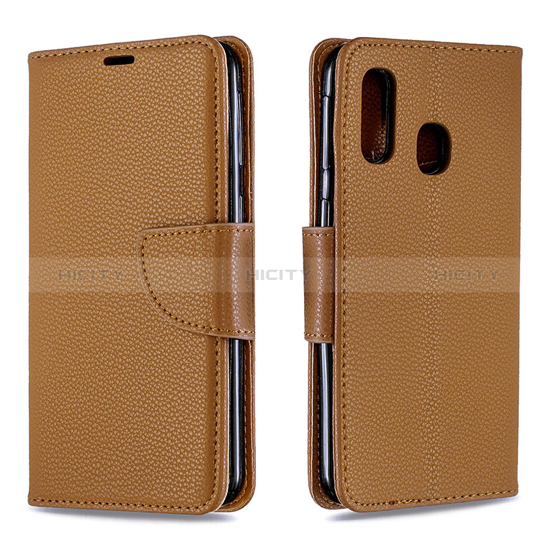 Coque Portefeuille Livre Cuir Etui Clapet B06F pour Samsung Galaxy A40 Marron Plus