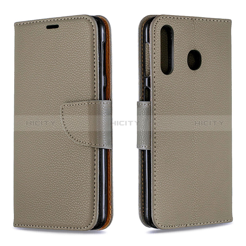 Coque Portefeuille Livre Cuir Etui Clapet B06F pour Samsung Galaxy A40s Gris Plus