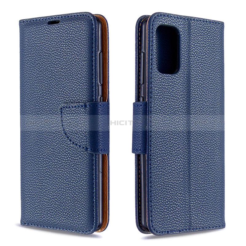 Coque Portefeuille Livre Cuir Etui Clapet B06F pour Samsung Galaxy A41 Bleu Plus