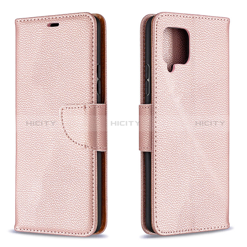 Coque Portefeuille Livre Cuir Etui Clapet B06F pour Samsung Galaxy A42 5G Or Rose Plus