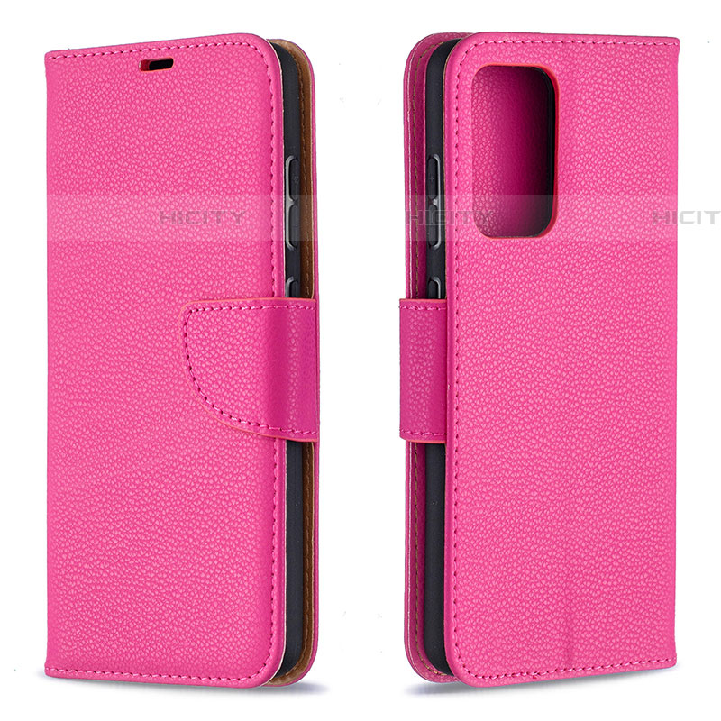 Coque Portefeuille Livre Cuir Etui Clapet B06F pour Samsung Galaxy A52 4G Rose Rouge Plus