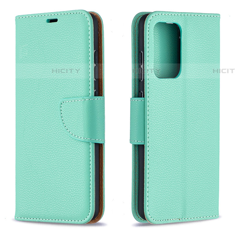 Coque Portefeuille Livre Cuir Etui Clapet B06F pour Samsung Galaxy A52 4G Vert Plus