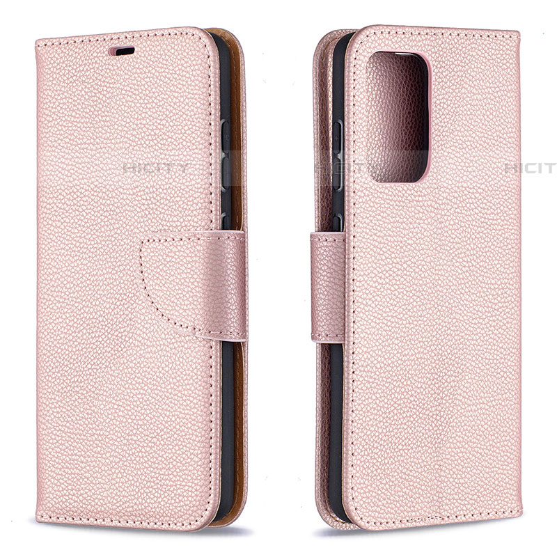 Coque Portefeuille Livre Cuir Etui Clapet B06F pour Samsung Galaxy A52 5G Or Rose Plus