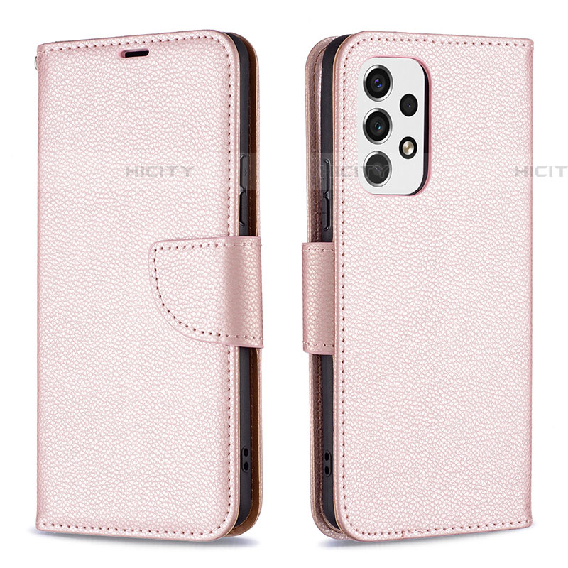 Coque Portefeuille Livre Cuir Etui Clapet B06F pour Samsung Galaxy A53 5G Or Rose Plus