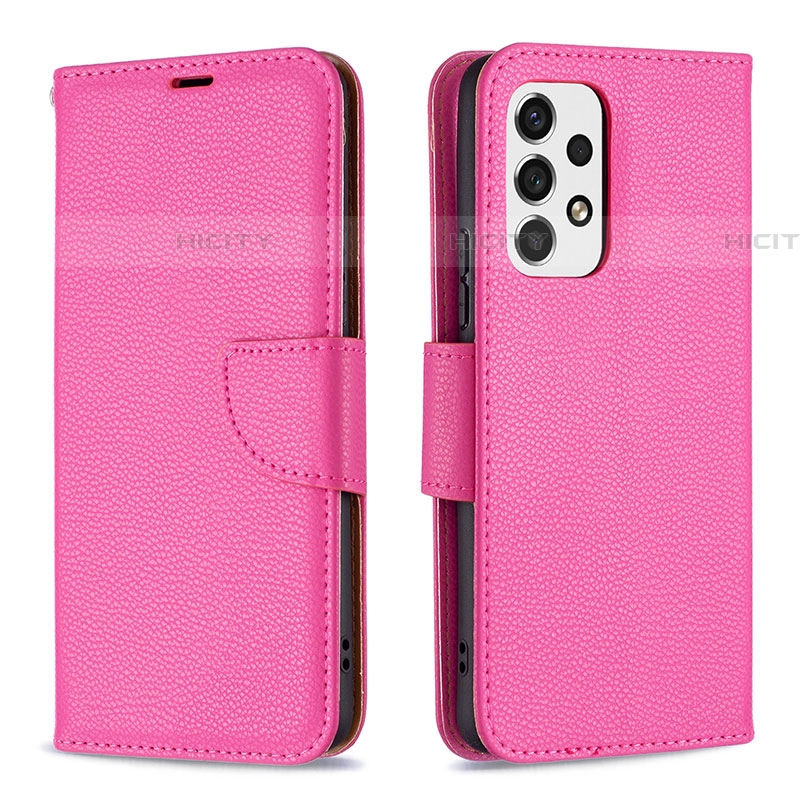 Coque Portefeuille Livre Cuir Etui Clapet B06F pour Samsung Galaxy A53 5G Rose Rouge Plus