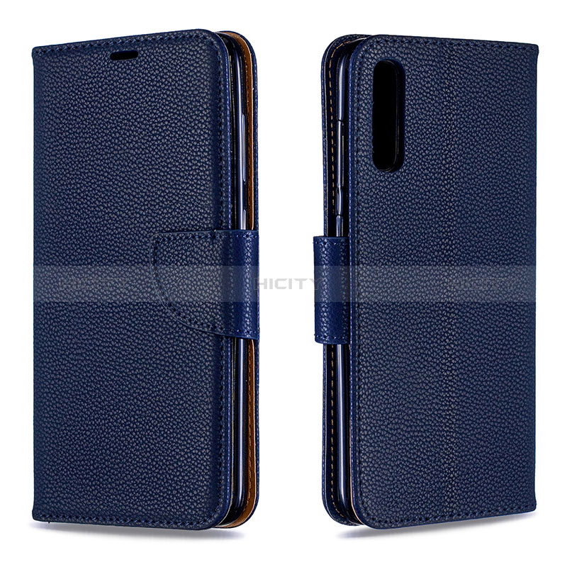 Coque Portefeuille Livre Cuir Etui Clapet B06F pour Samsung Galaxy A70 Bleu Plus