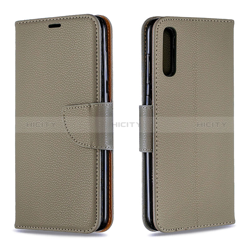 Coque Portefeuille Livre Cuir Etui Clapet B06F pour Samsung Galaxy A70 Gris Plus