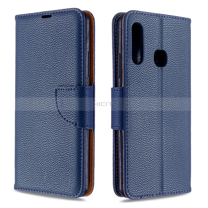 Coque Portefeuille Livre Cuir Etui Clapet B06F pour Samsung Galaxy A70E Bleu Plus