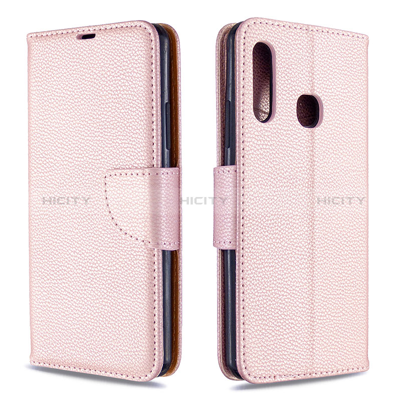 Coque Portefeuille Livre Cuir Etui Clapet B06F pour Samsung Galaxy A70E Or Rose Plus