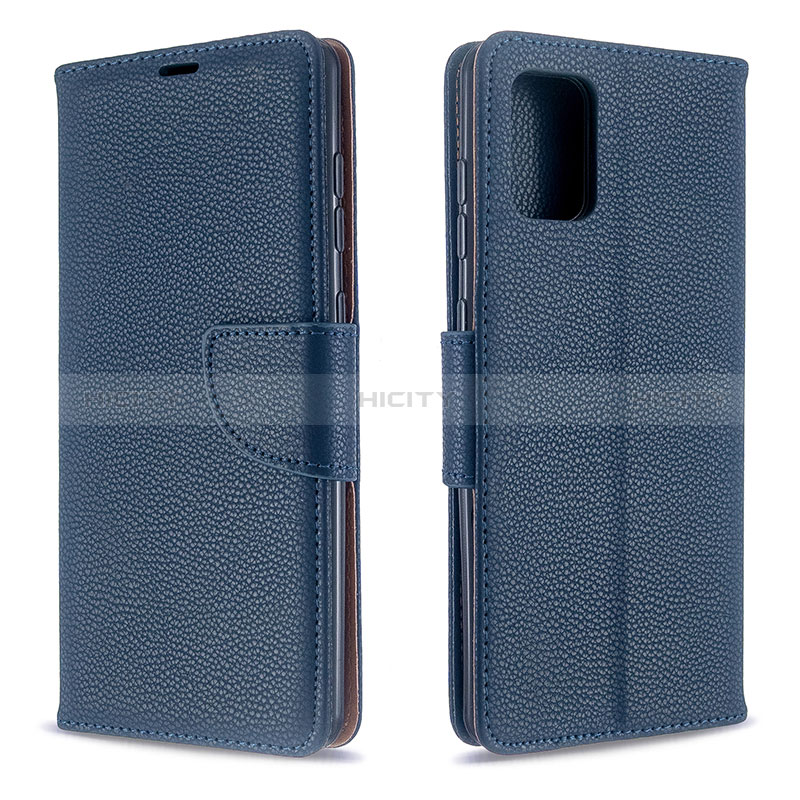 Coque Portefeuille Livre Cuir Etui Clapet B06F pour Samsung Galaxy A71 4G A715 Bleu Plus