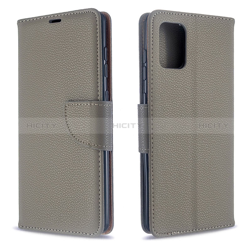 Coque Portefeuille Livre Cuir Etui Clapet B06F pour Samsung Galaxy A71 5G Gris Plus