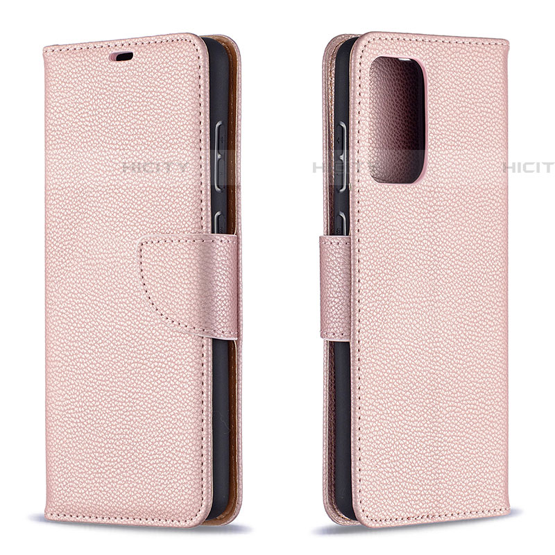 Coque Portefeuille Livre Cuir Etui Clapet B06F pour Samsung Galaxy A72 4G Or Rose Plus