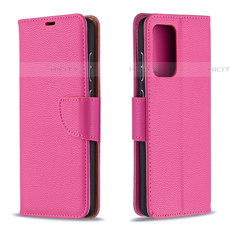 Coque Portefeuille Livre Cuir Etui Clapet B06F pour Samsung Galaxy A72 4G Rose Rouge Plus