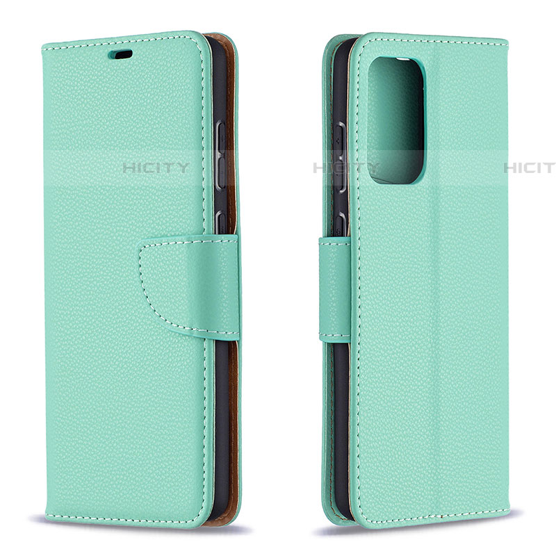 Coque Portefeuille Livre Cuir Etui Clapet B06F pour Samsung Galaxy A72 5G Vert Plus