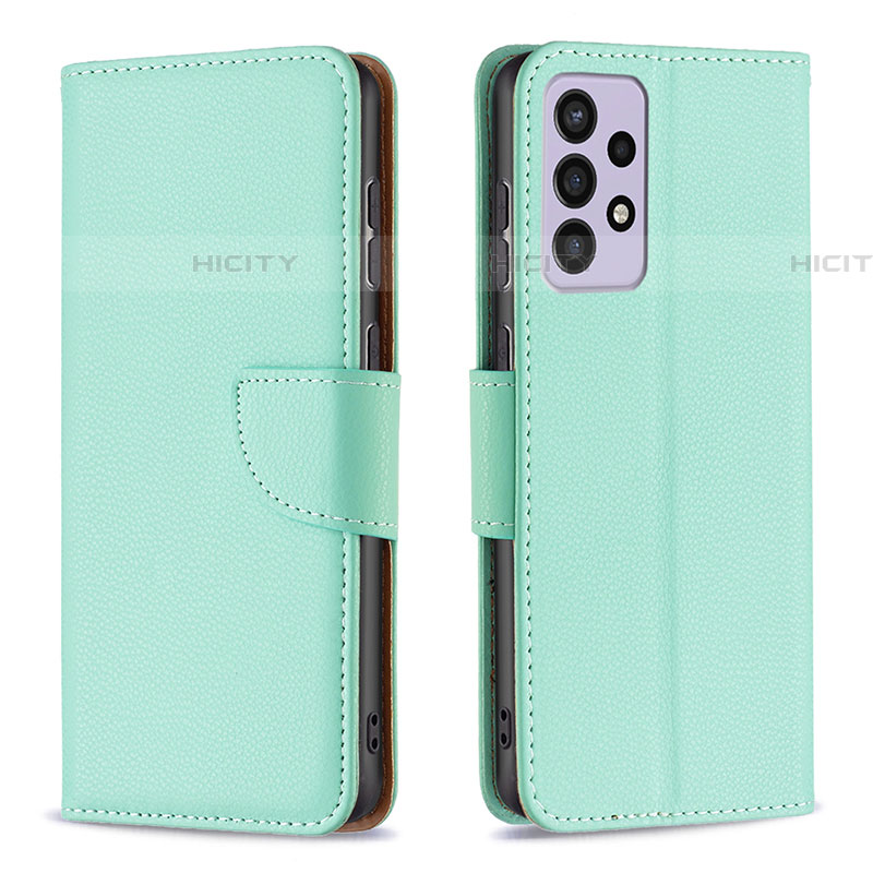 Coque Portefeuille Livre Cuir Etui Clapet B06F pour Samsung Galaxy A73 5G Vert Plus