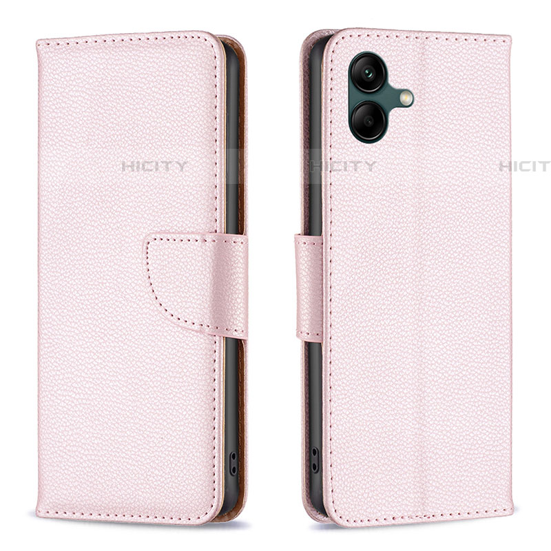 Coque Portefeuille Livre Cuir Etui Clapet B06F pour Samsung Galaxy F04 Or Rose Plus