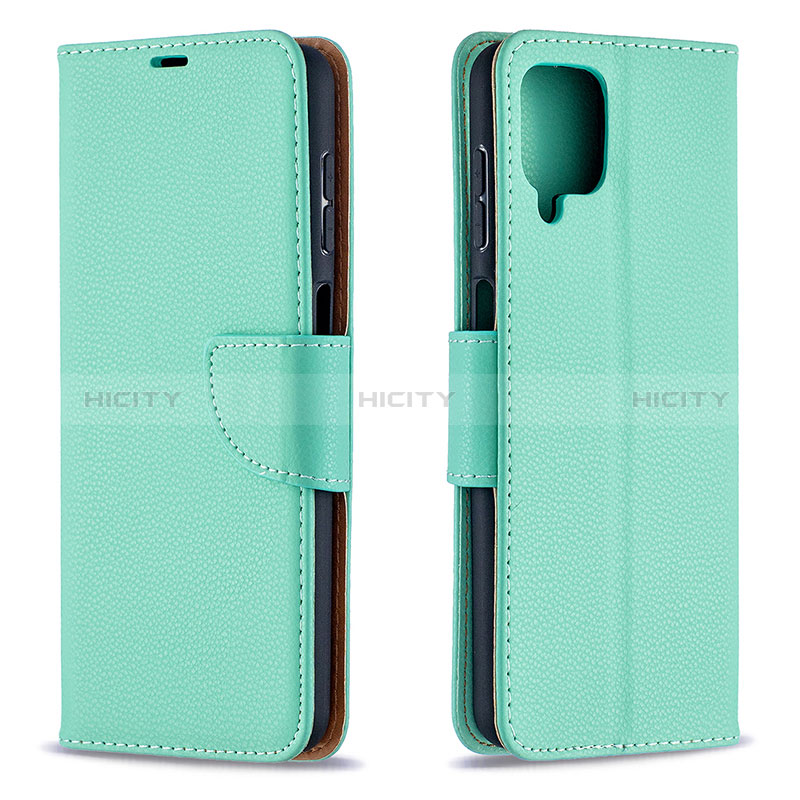 Coque Portefeuille Livre Cuir Etui Clapet B06F pour Samsung Galaxy F12 Vert Plus