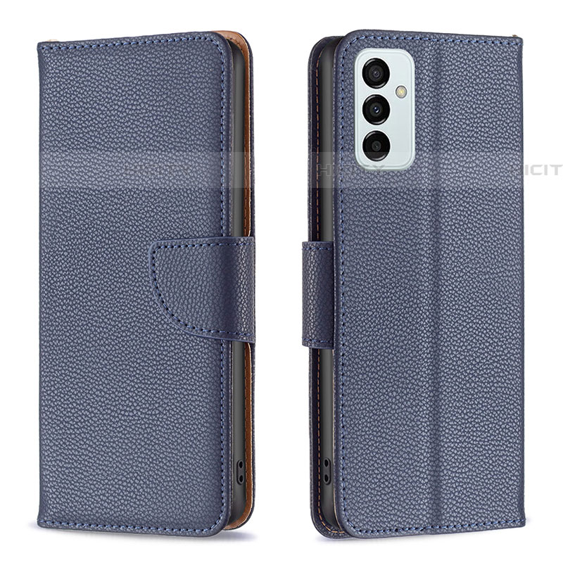 Coque Portefeuille Livre Cuir Etui Clapet B06F pour Samsung Galaxy F23 5G Bleu Plus