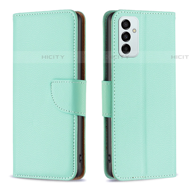 Coque Portefeuille Livre Cuir Etui Clapet B06F pour Samsung Galaxy F23 5G Vert Plus