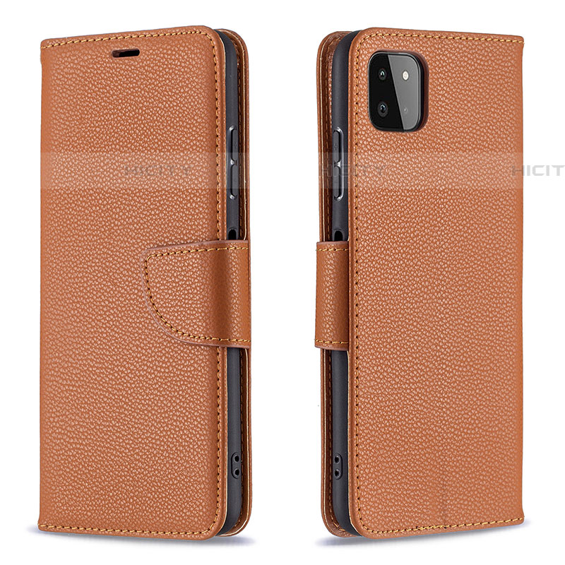 Coque Portefeuille Livre Cuir Etui Clapet B06F pour Samsung Galaxy F42 5G Marron Plus