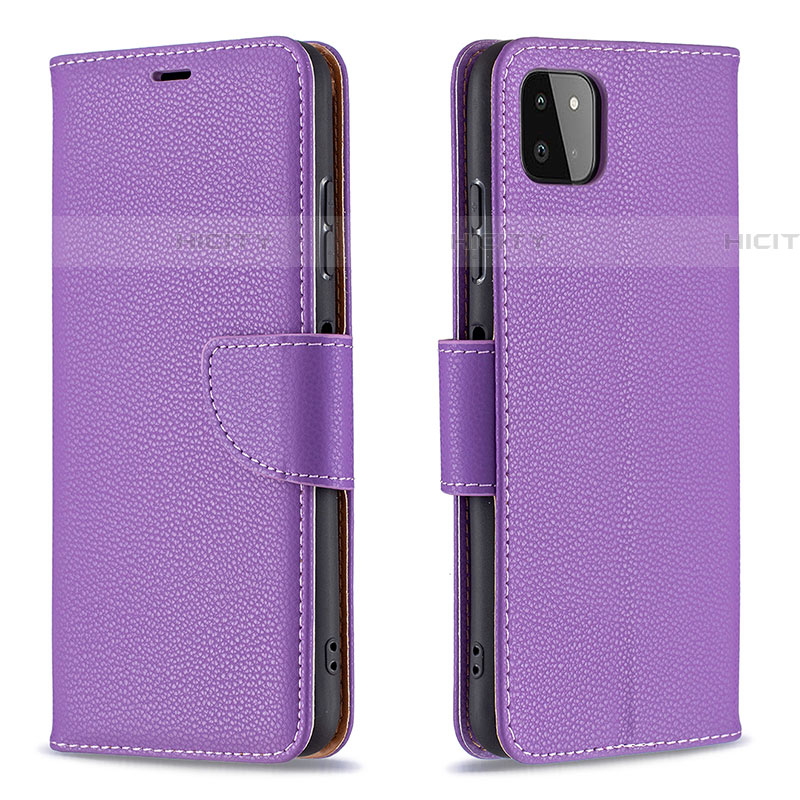 Coque Portefeuille Livre Cuir Etui Clapet B06F pour Samsung Galaxy F42 5G Violet Plus