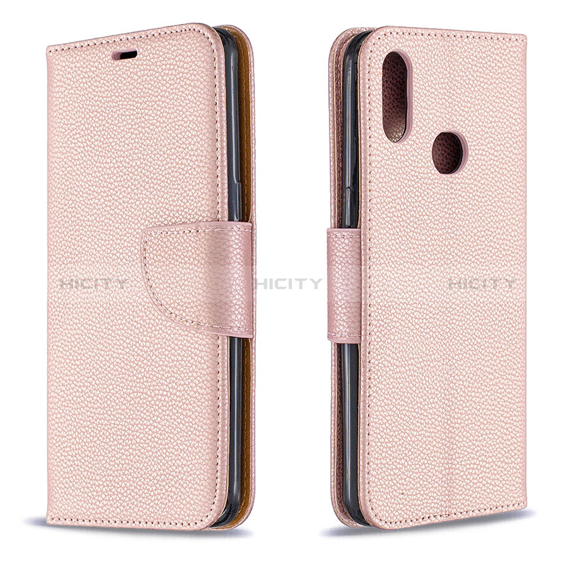 Coque Portefeuille Livre Cuir Etui Clapet B06F pour Samsung Galaxy M01s Or Rose Plus