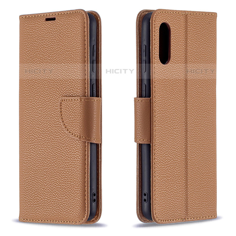 Coque Portefeuille Livre Cuir Etui Clapet B06F pour Samsung Galaxy M02 Marron Plus