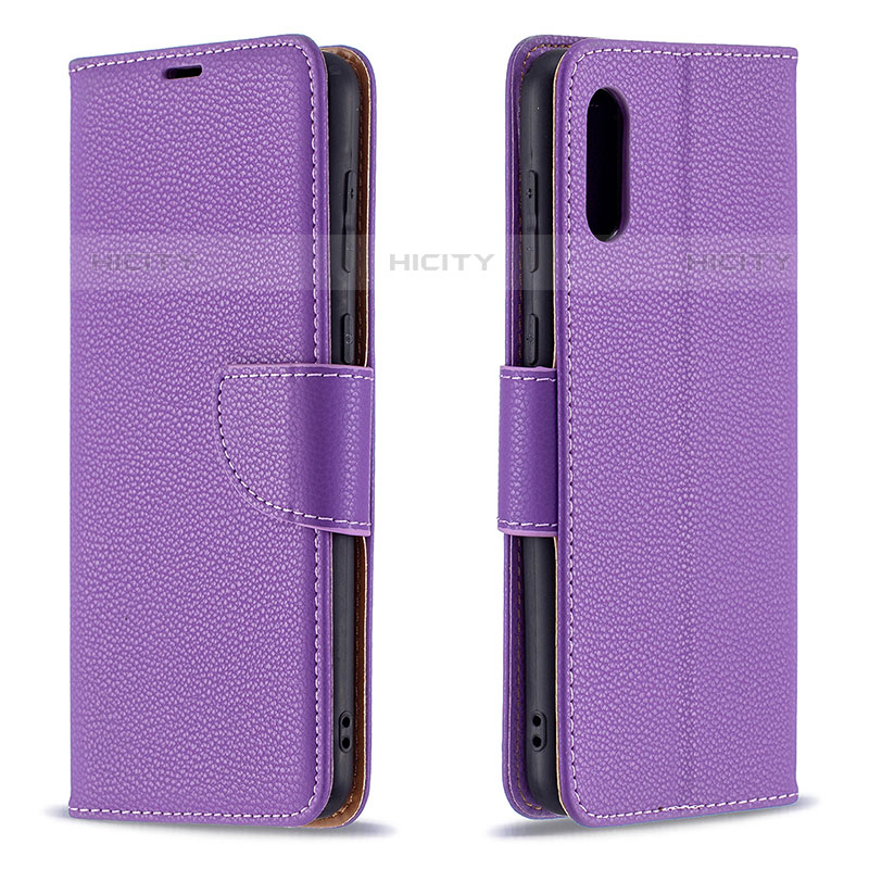 Coque Portefeuille Livre Cuir Etui Clapet B06F pour Samsung Galaxy M02 Violet Plus