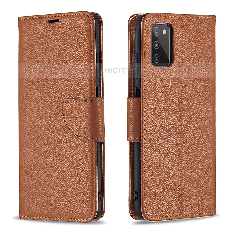 Coque Portefeuille Livre Cuir Etui Clapet B06F pour Samsung Galaxy M02s Marron Plus