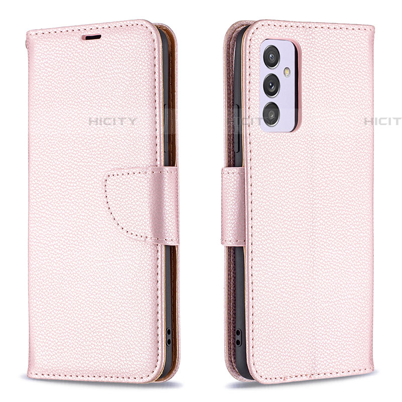 Coque Portefeuille Livre Cuir Etui Clapet B06F pour Samsung Galaxy M14 5G Or Rose Plus