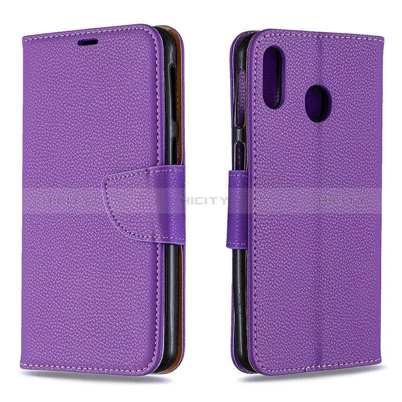 Coque Portefeuille Livre Cuir Etui Clapet B06F pour Samsung Galaxy M20 Violet Plus