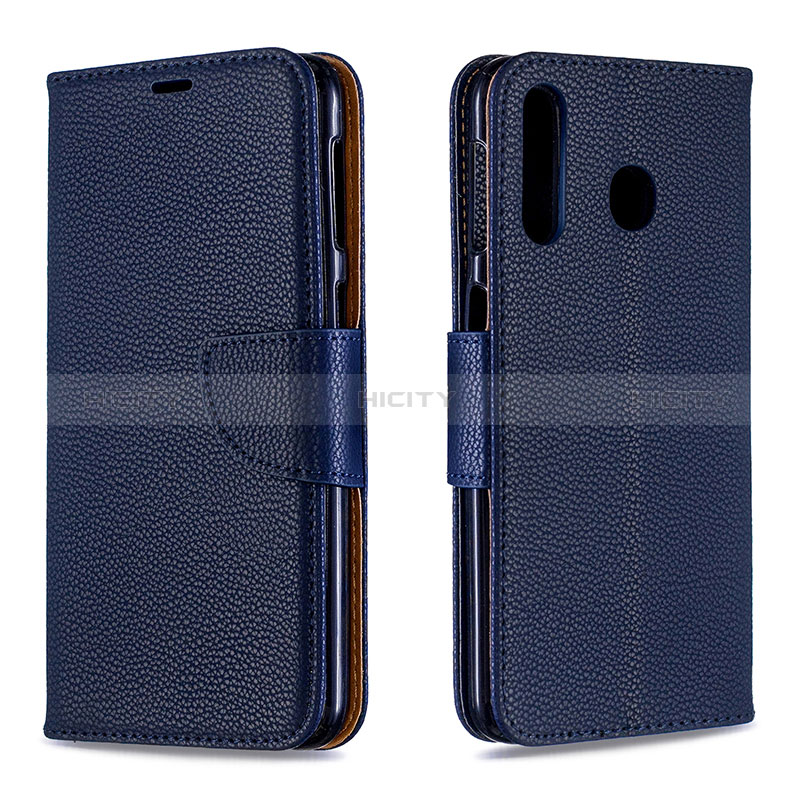 Coque Portefeuille Livre Cuir Etui Clapet B06F pour Samsung Galaxy M30 Bleu Plus