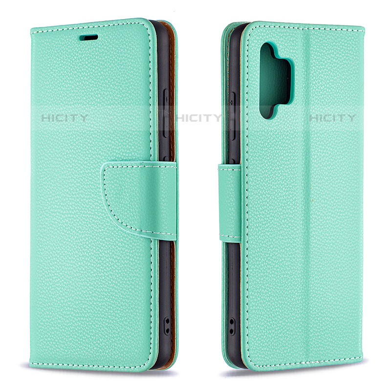 Coque Portefeuille Livre Cuir Etui Clapet B06F pour Samsung Galaxy M32 5G Vert Plus