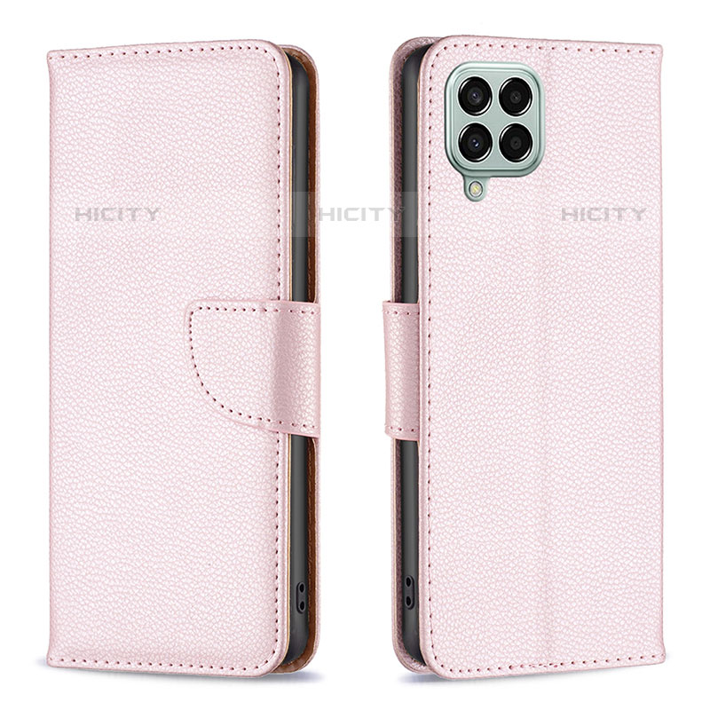 Coque Portefeuille Livre Cuir Etui Clapet B06F pour Samsung Galaxy M33 5G Or Rose Plus