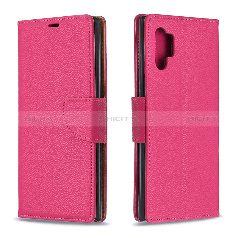 Coque Portefeuille Livre Cuir Etui Clapet B06F pour Samsung Galaxy Note 10 Plus 5G Rose Rouge Plus